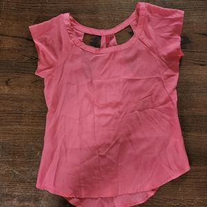 Coral blouse with fun back detail